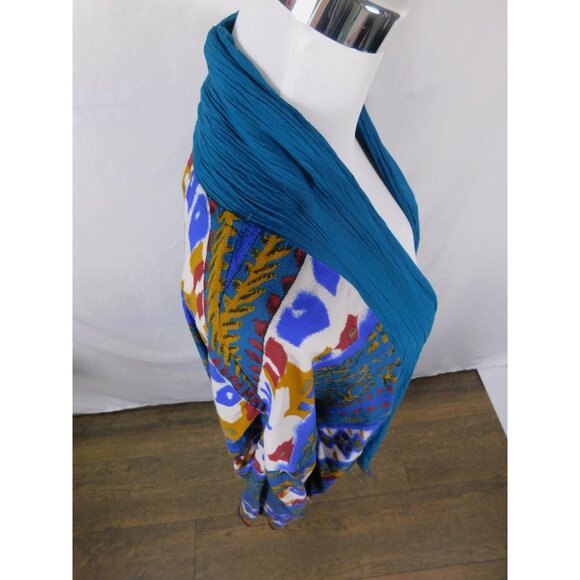 AKF Woman Sweater Womens 18 Multicolor Open Front Cardigan Boho Made in USA - Picture 8 of 11